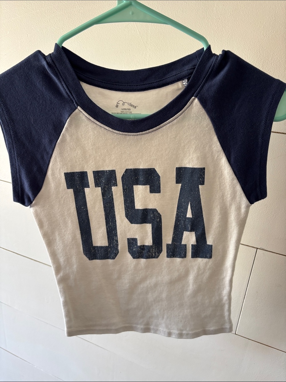 art class Navy & Cream USA Raglan Tee